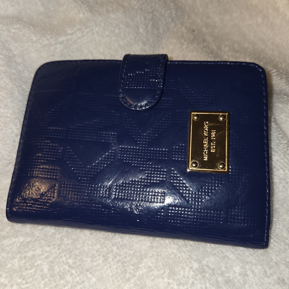 Michael Kors Blue Wallet with Logo Detail